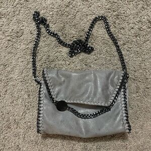 Silver acid wash purse